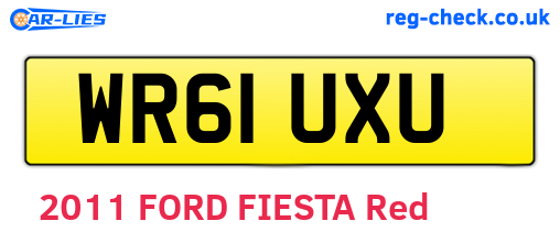 WR61UXU are the vehicle registration plates.