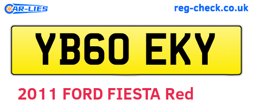 YB60EKY are the vehicle registration plates.