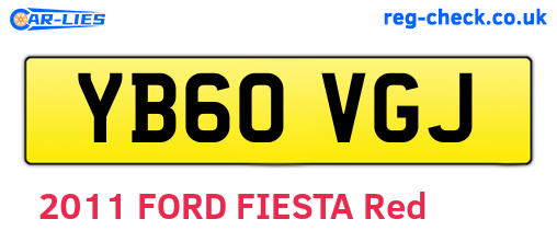 YB60VGJ are the vehicle registration plates.