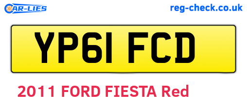 YP61FCD are the vehicle registration plates.