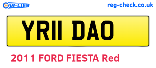 YR11DAO are the vehicle registration plates.
