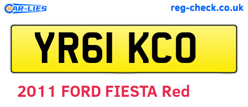 YR61KCO are the vehicle registration plates.