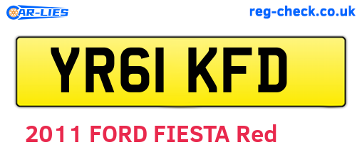 YR61KFD are the vehicle registration plates.