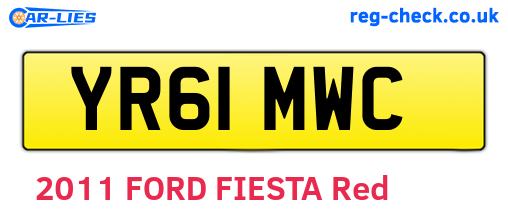 YR61MWC are the vehicle registration plates.