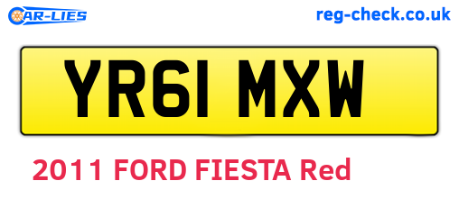 YR61MXW are the vehicle registration plates.