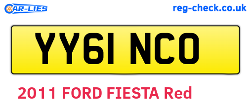 YY61NCO are the vehicle registration plates.