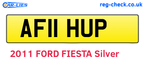 AF11HUP are the vehicle registration plates.
