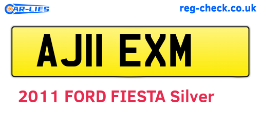 AJ11EXM are the vehicle registration plates.