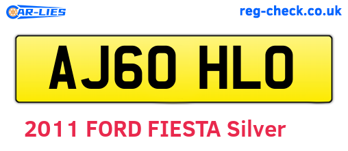 AJ60HLO are the vehicle registration plates.