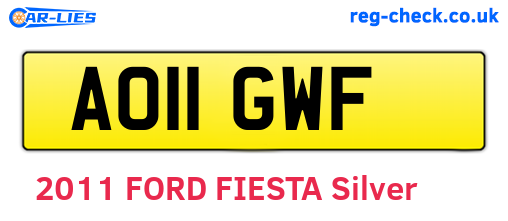 AO11GWF are the vehicle registration plates.