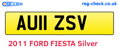 AU11ZSV are the vehicle registration plates.