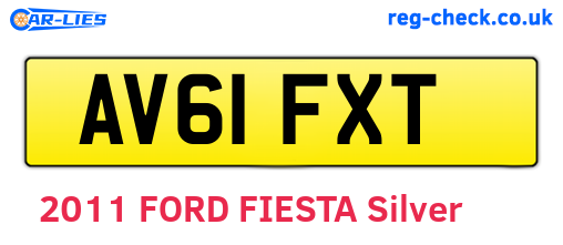 AV61FXT are the vehicle registration plates.