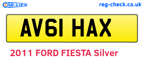 AV61HAX are the vehicle registration plates.