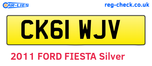 CK61WJV are the vehicle registration plates.