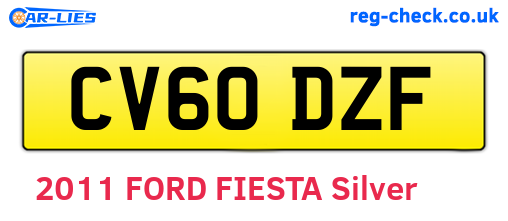 CV60DZF are the vehicle registration plates.