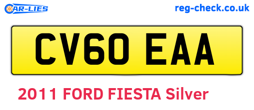 CV60EAA are the vehicle registration plates.