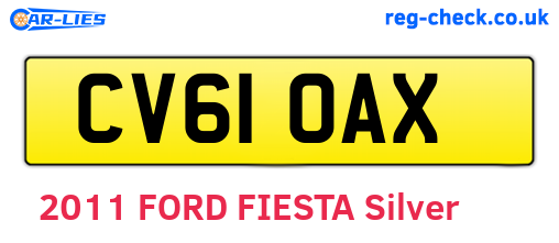 CV61OAX are the vehicle registration plates.