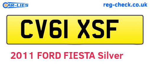 CV61XSF are the vehicle registration plates.