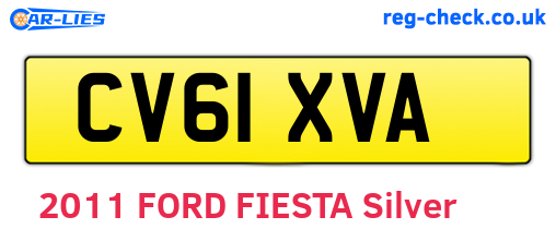 CV61XVA are the vehicle registration plates.
