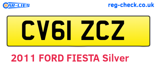 CV61ZCZ are the vehicle registration plates.