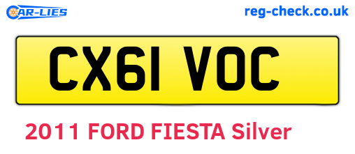 CX61VOC are the vehicle registration plates.