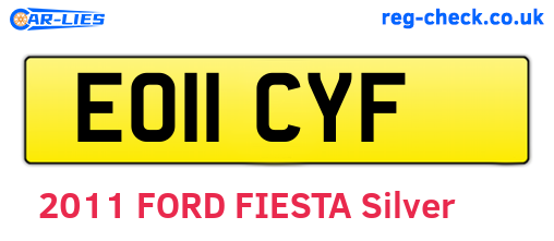EO11CYF are the vehicle registration plates.