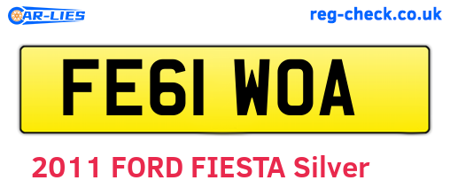 FE61WOA are the vehicle registration plates.