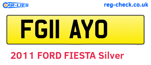 FG11AYO are the vehicle registration plates.