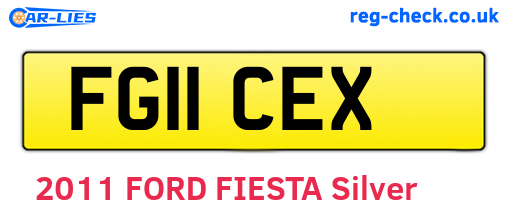 FG11CEX are the vehicle registration plates.