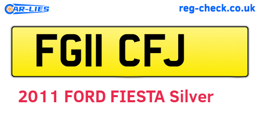 FG11CFJ are the vehicle registration plates.