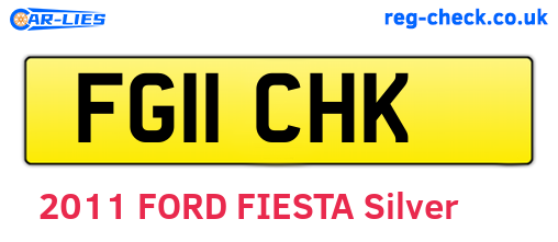 FG11CHK are the vehicle registration plates.