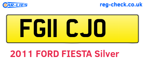 FG11CJO are the vehicle registration plates.