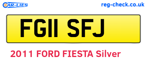 FG11SFJ are the vehicle registration plates.