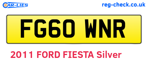FG60WNR are the vehicle registration plates.