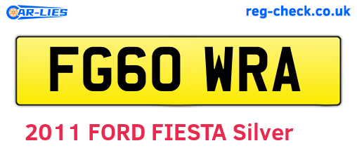 FG60WRA are the vehicle registration plates.