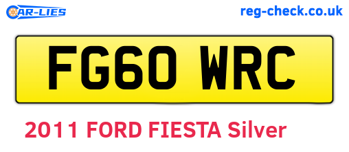 FG60WRC are the vehicle registration plates.