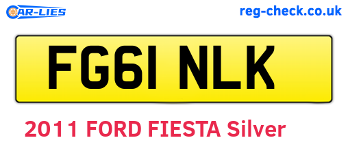 FG61NLK are the vehicle registration plates.