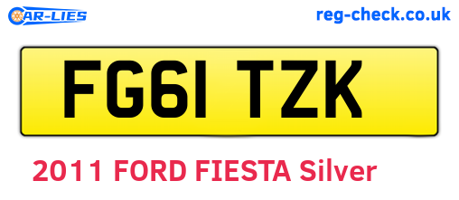 FG61TZK are the vehicle registration plates.