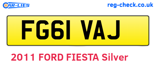 FG61VAJ are the vehicle registration plates.
