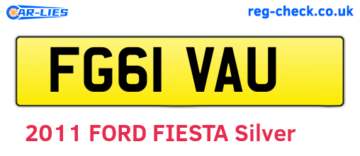 FG61VAU are the vehicle registration plates.