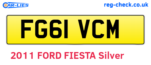 FG61VCM are the vehicle registration plates.
