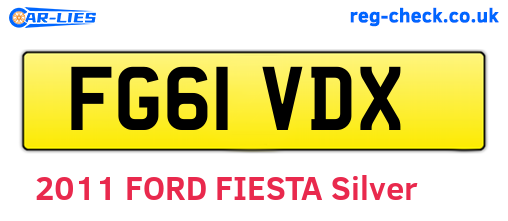 FG61VDX are the vehicle registration plates.
