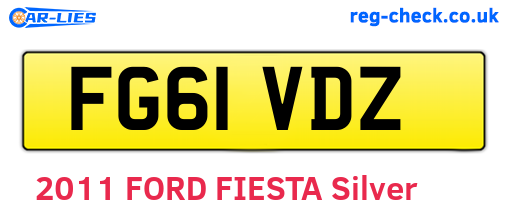 FG61VDZ are the vehicle registration plates.