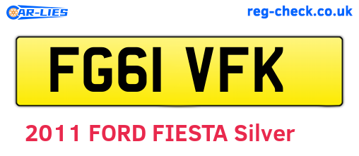 FG61VFK are the vehicle registration plates.
