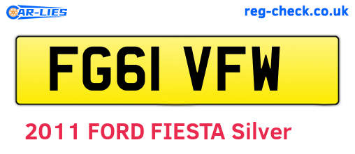 FG61VFW are the vehicle registration plates.