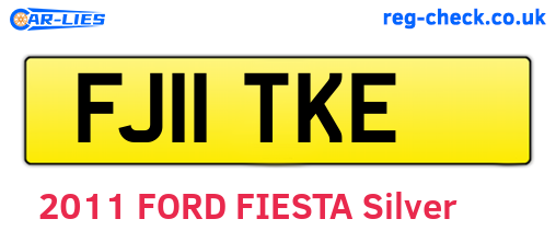 FJ11TKE are the vehicle registration plates.