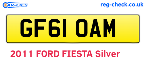 GF61OAM are the vehicle registration plates.
