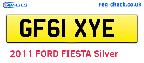GF61XYE are the vehicle registration plates.