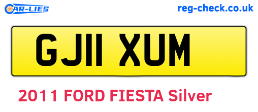 GJ11XUM are the vehicle registration plates.
