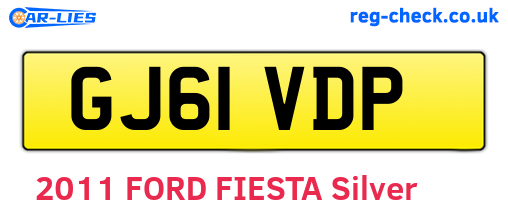 GJ61VDP are the vehicle registration plates.